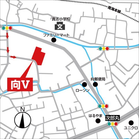 ライフフィールド向Ⅴの地図