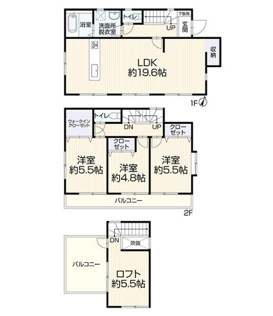 所沢市荒幡　中古戸建の間取り