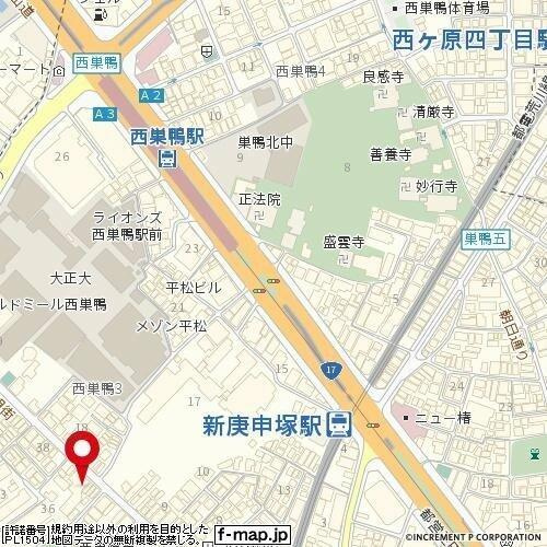 スカイコートパレス西巣鴨の地図| 