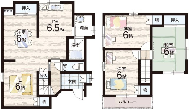 明石市二見町福里　中古一戸建ての間取り