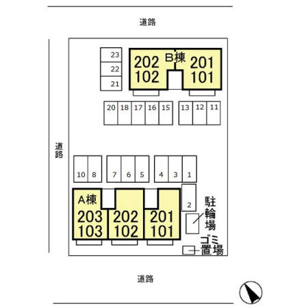 ファミール　Aの区画図