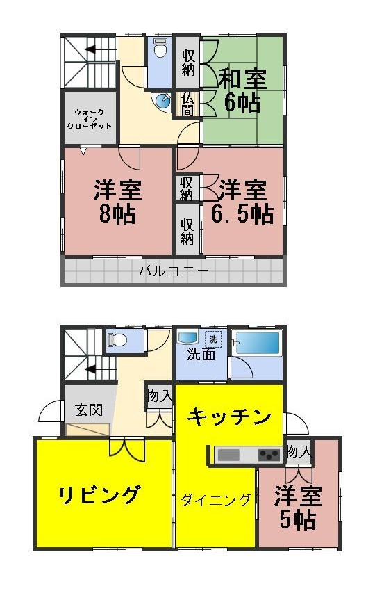 ６６９１８　各務原市東山4丁目中古戸建ての間取り