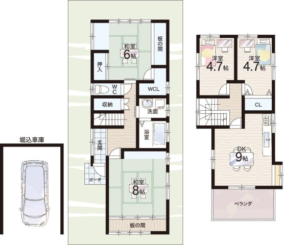 明石市東山町　中古一戸建ての間取り