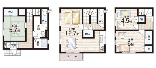 明石市藤江　中古一戸建ての間取り