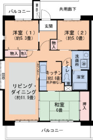 URパークタウン西武庫　10号棟の間取り