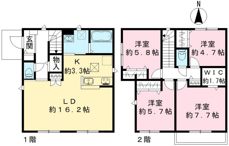 緑区道祖土４丁目戸建の間取り
