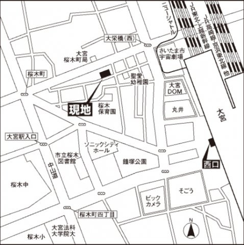 イニシアコート大宮Westの地図
