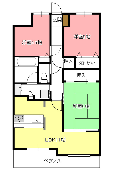 ６６８６９　藤和シティコープ岐阜の間取り