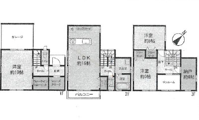 廿日市市大東　№36166の間取り|3ＬＤＫ＋サンルーム＋納戸