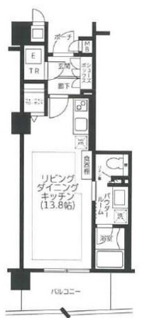 大阪市天王寺区筆ケ崎町の賃貸マンションの間取り