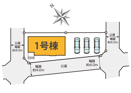 桶川市朝日　4期　新築戸建て　ケイアイグレイス　01の区画図|1号棟