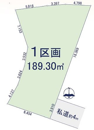 【土地】さいたま市北区日進町建築条件無し売地の土地図