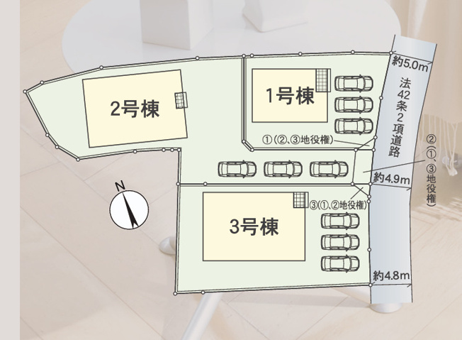 【区画図】 | クレイドルガーデン玉野市長尾第9 (全3棟)