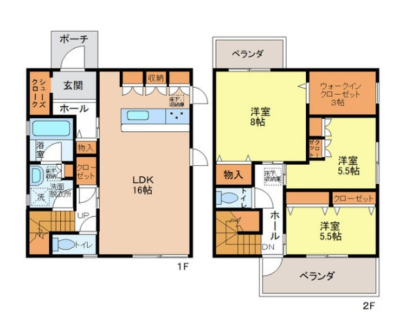 姫路市書写　　中古戸建の間取り