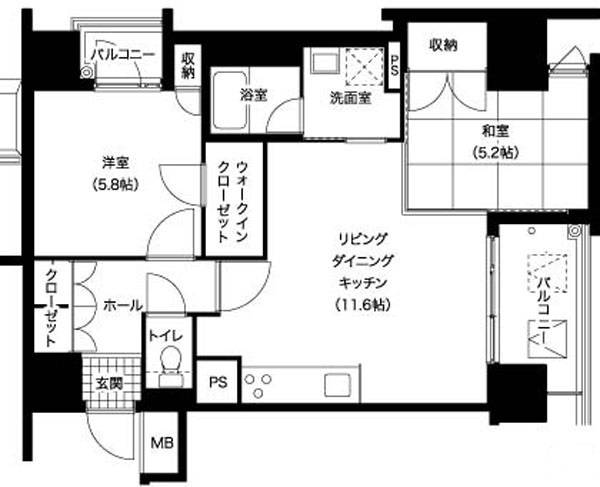 レジディア西新の間取り