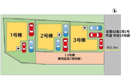 小倉北区中井5丁目1期の区画図