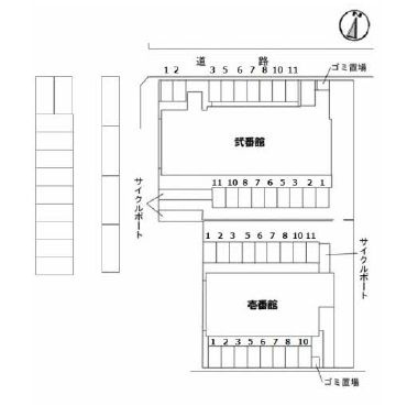 【区画図】 | ジュネス南蔵王　弐番館 | 配置図