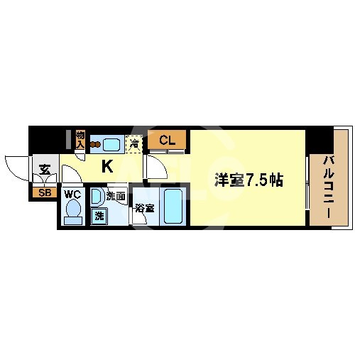 レジデンス本町靭公園の間取り|レジディア靭公園　開放感ある間取り