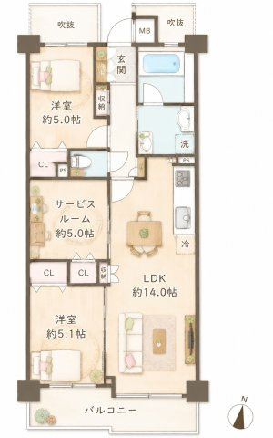 シャルマンコーポ枚方公園の間取り|間取り図はいかがですか？ご希望を叶える間取りですか？リビングの広さは？水回りの位置は？カウンターキッチン？など色々な情報が集約されています。弊社ではリフォームなどのご相談も承っております。