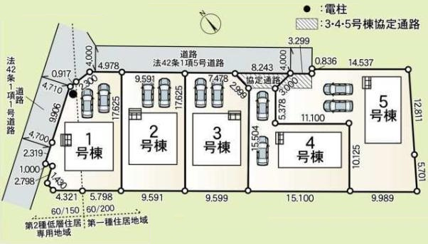 土浦市中村南第11　新築戸建　1号棟の区画図