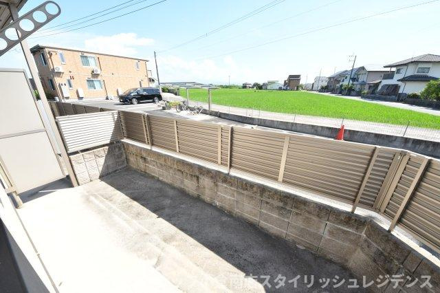 セゾン行橋A棟のバルコニー
