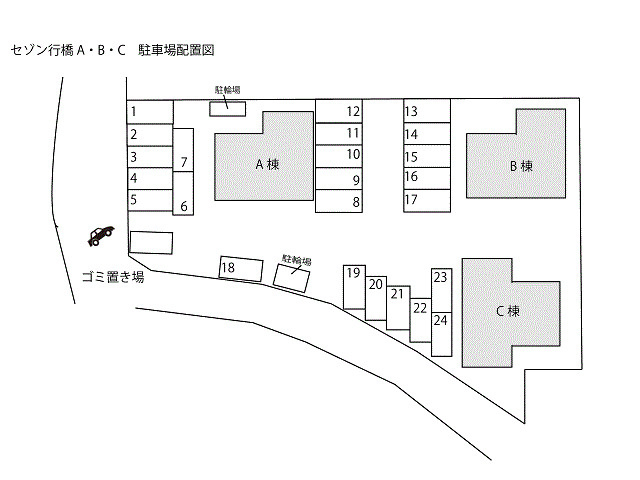 セゾン行橋A棟の区画図