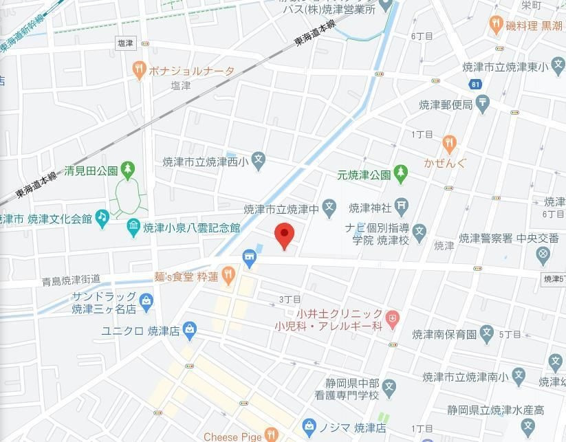 ジュネス焼津　Ａの地図