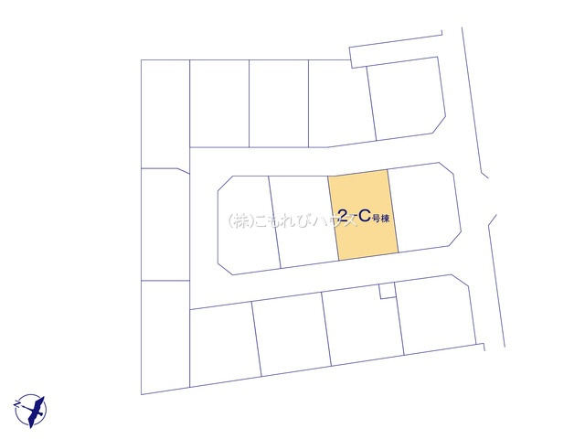 第7上尾二ツ宮　新築一戸建て　ハートフルタウン　2-Cの区画図|【全15棟・2-C号棟】