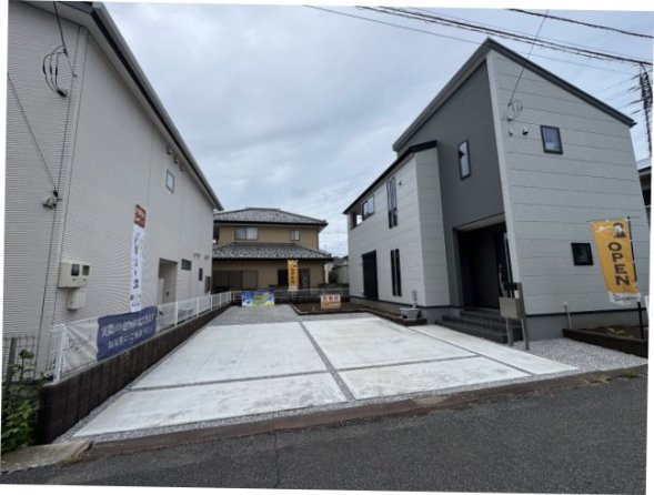 新築　前橋市青柳町第４　Livele Garden.S　１号棟の駐車場|現地写真　駐車スペースは並列2台+1台分可能です！
