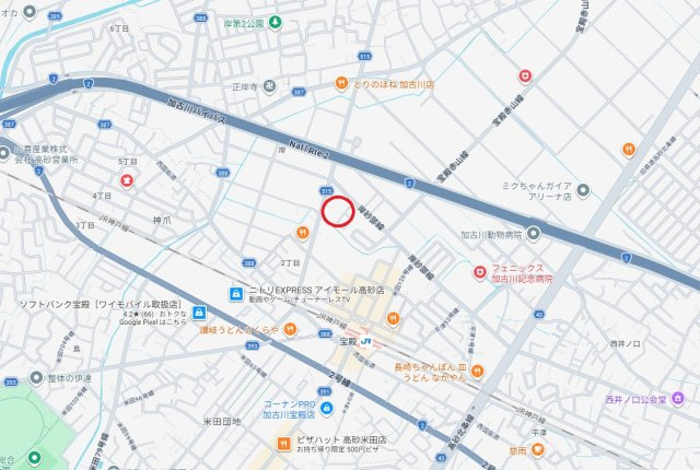デュオプレステージフォンテーヌ宝殿　　JR「宝殿駅」徒歩5分の地図