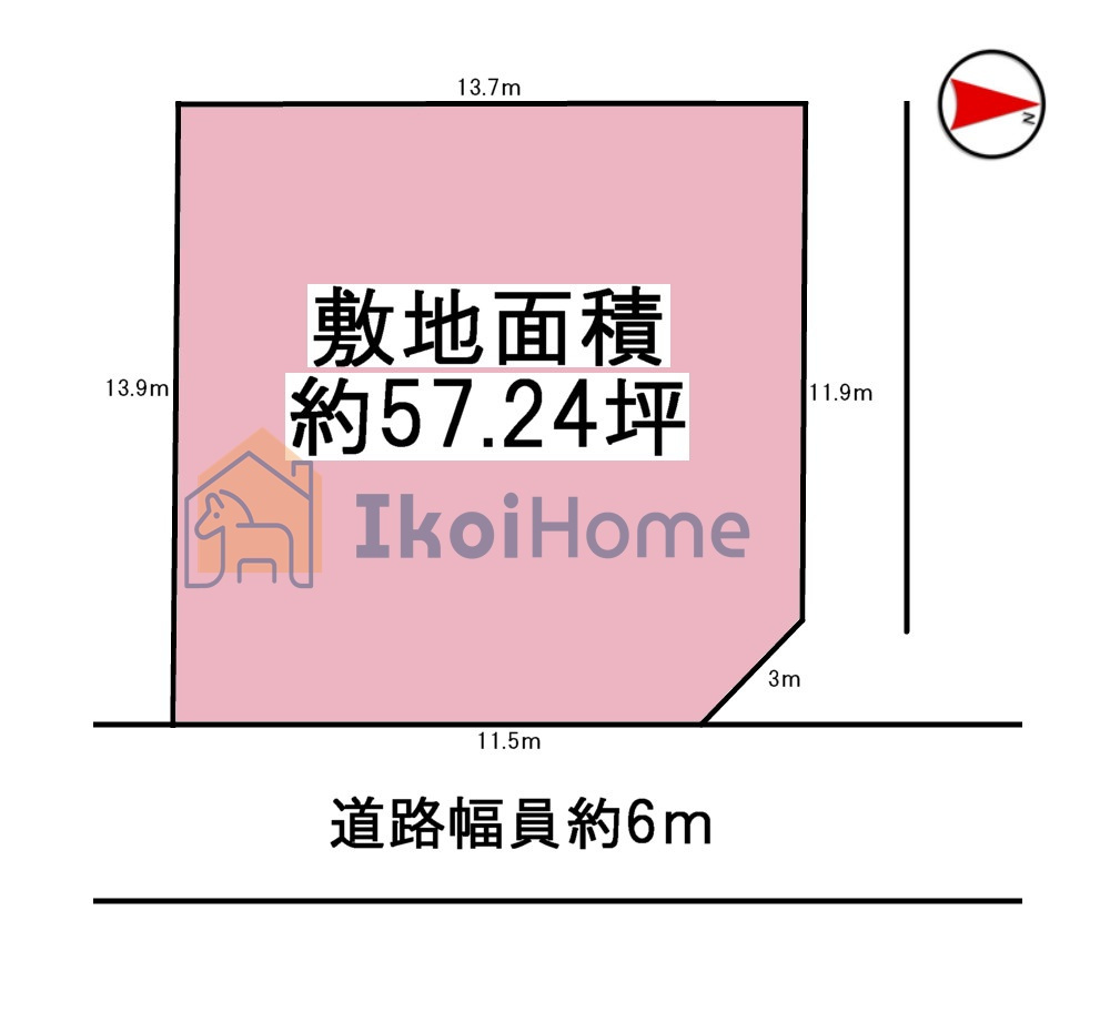 明石市大久保町大窪　土地の土地図|●年中無休:当日予約可●敷地約57坪で間口も広く、建物のプランもお好きにお考えいただけます！