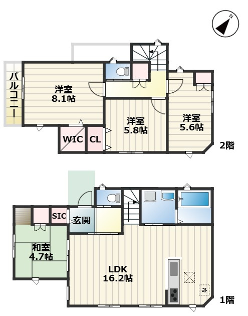 MIRASUMO名東区西里町329⑤｜名古屋市の戸建ならホームアップの間取り|間取図