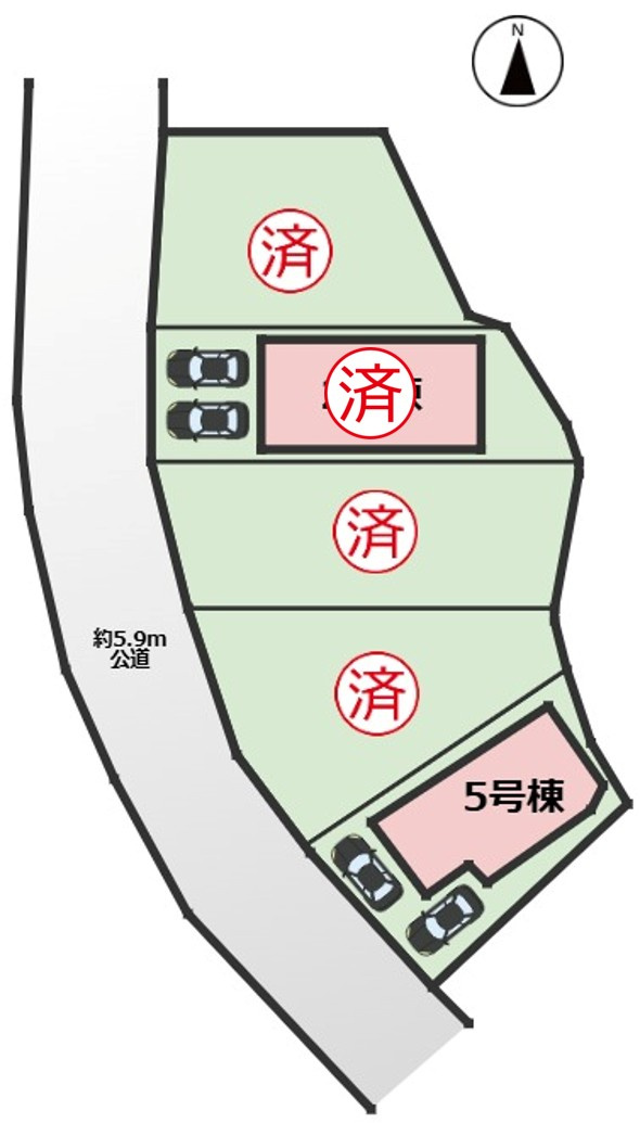 MIRASUMO名東区西里町329⑤｜名古屋市の戸建ならホームアップの区画図