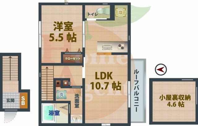 【間取り】 | プランドール縁 | 1LDKのお部屋です。