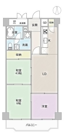 日商岩井栄ハイツの間取り