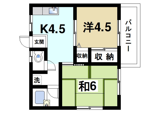 メゾン青和 IIの間取り|使いやすい間取りです
