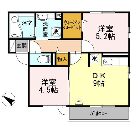 メゾン松之浜Ⅱの間取り
