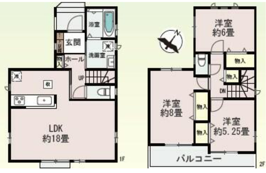 加古川市加古川町本町（全2）A号棟の間取り|3LDKです。