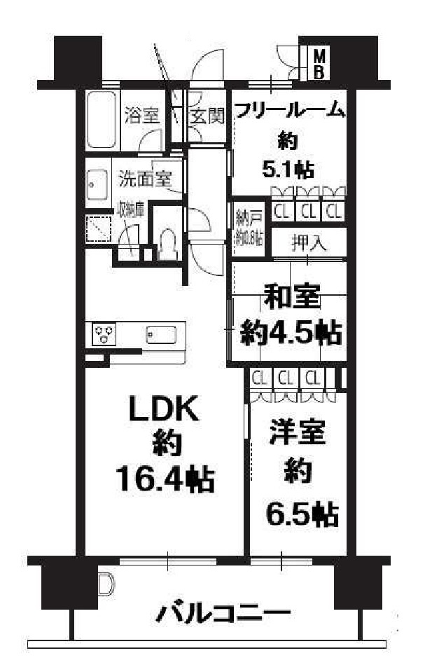 グランディレジデンス和歌山三木町の間取り