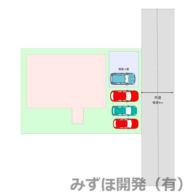 山形市西田5-25-45　の区画図|最大4台駐車可能になります。