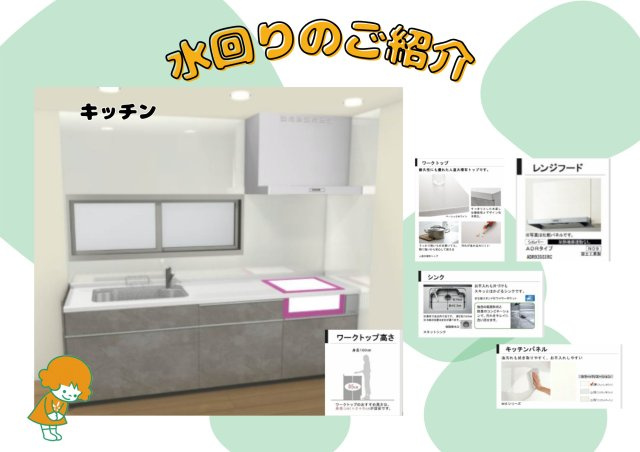 山形市西田5-25-45　のキッチン|パースイメージ