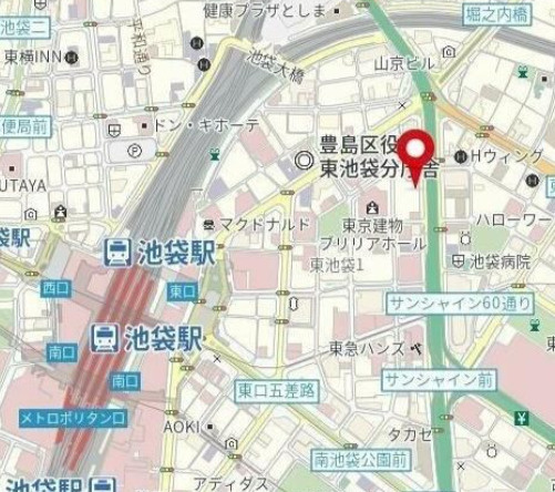 ライオンズマンション東池袋第３の地図