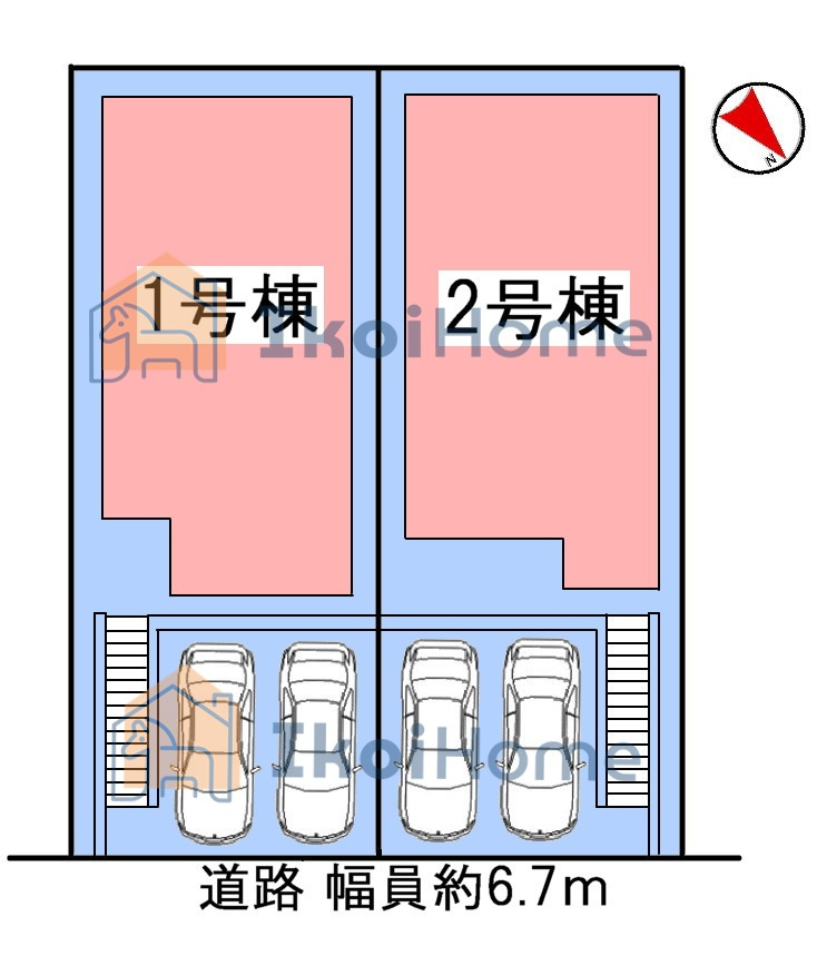 神戸市北区緑町5丁目　全2棟　新築戸建　1号地のその他|【ホームページに現地動画掲載中】●年中無休：当日予約可●前面道路幅員6.7ｍ！入出庫の際も楽々安心！