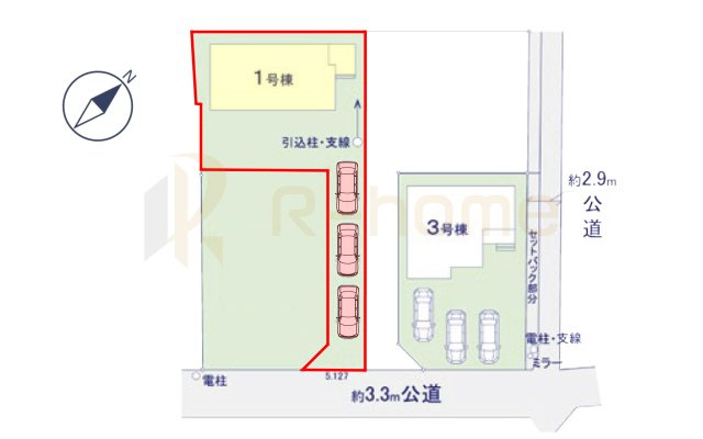 取手市宮和田15期　新築戸建て　1号棟の区画図|大きなお買い物だからこそ、メリット・デメリットを伝えさせて頂きます。
R-homeにお任せください♪