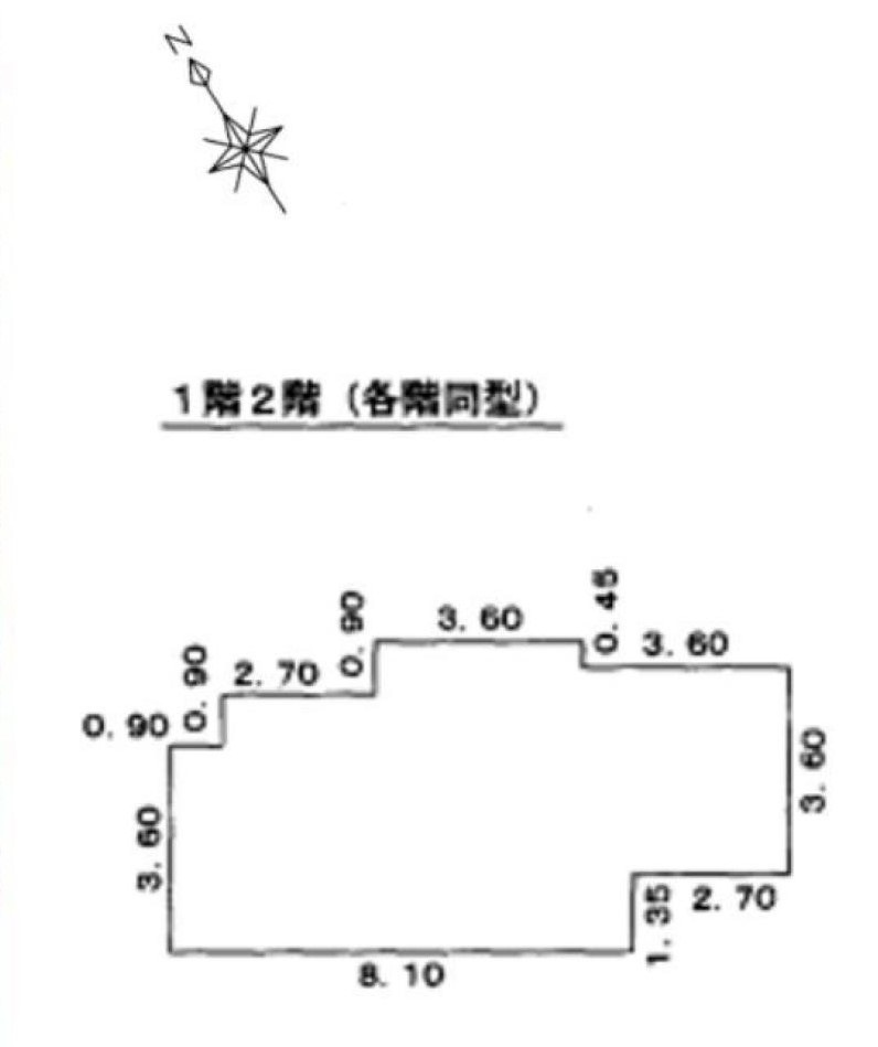 自然豊かな住環境　４LDKの区画図|建物の形