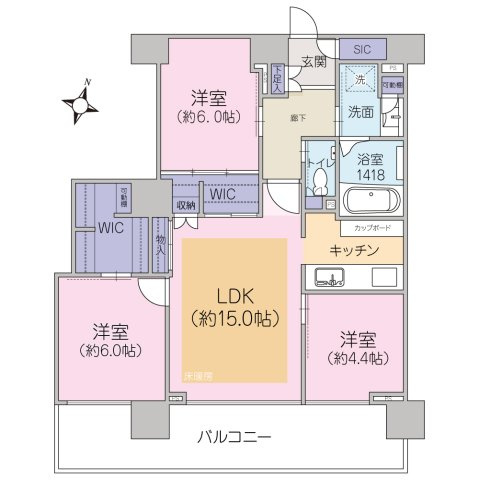 3LDK-75㎡＊ふたつのWIC（ウォークインクローゼット）