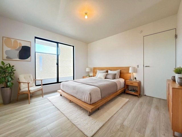 新築戸建　静岡市駿河区豊田2期　全２棟　2号棟の寝室|※掲載写真の家具はAIで配置したイメージです。
実際の販売価格に家具・家電は含まれません。