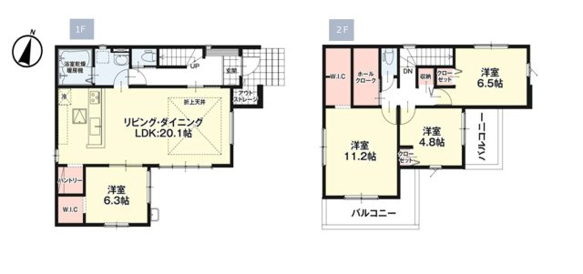 福岡市西区富士見1丁目第1-3棟（1号棟）の間取り|全居室収納付きで便利です。