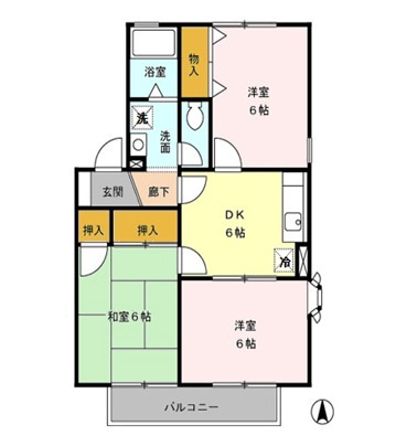【間取り】 | セジュールサンモリ Ｂ