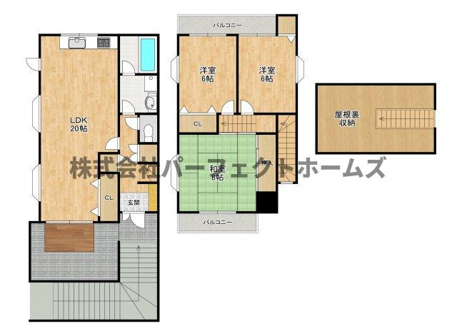 菅相塚町戸建　賃貸の間取り